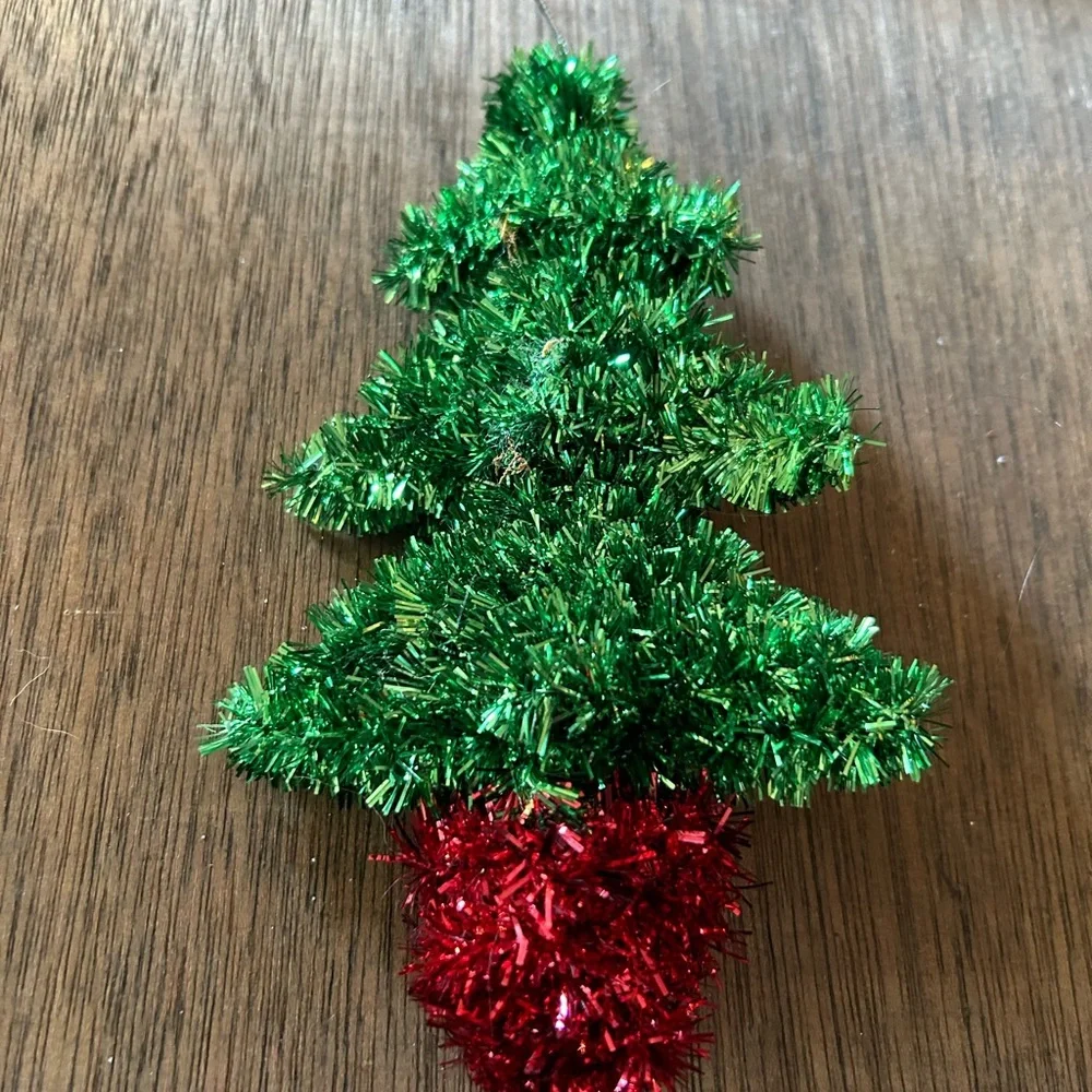 Vintage Tinsel Tree Ornament